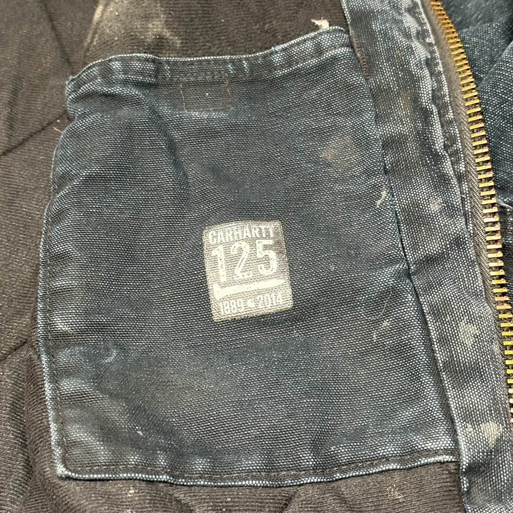 Vintage Carhartt J140 Made in USA Black Faded Distressed Work Jacket XL - Picture 7 of 16